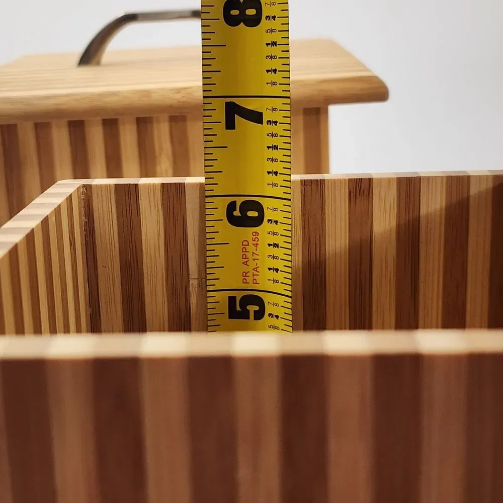 Vintage MCM Bamboo Fluted Column-style Decorative Boxes Kitchen Canisters Lid